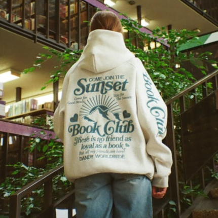 Book Club Oversized Lux Dandy Gray Hoodie