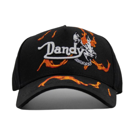 Dandy Flames Black Embroidered Hat