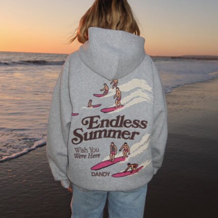 Endless Summer Oversized Lux Hoodie in Dark Heather