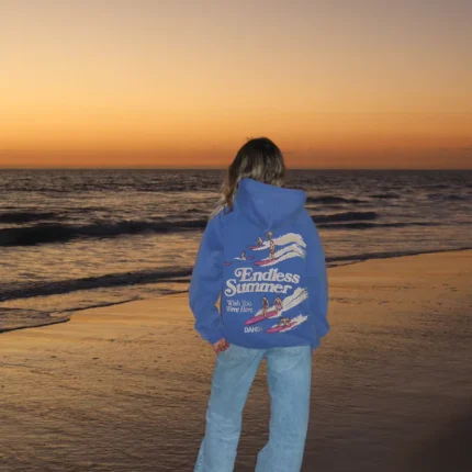 Endless Summer Oversized Lux Hoodie in Vintage Washed Blue