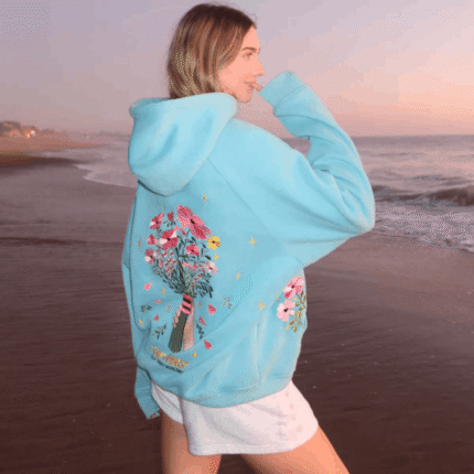 Gift Giving Oversized Lux Hoodie in Blue