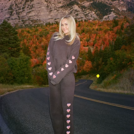 Gray Dandy Heart On My Sleeve Printed Sweatpants