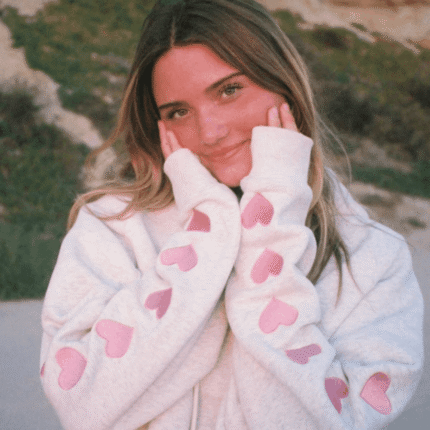 Heart on My Sleeve Oversized Lux Hoodie in Heather Gray