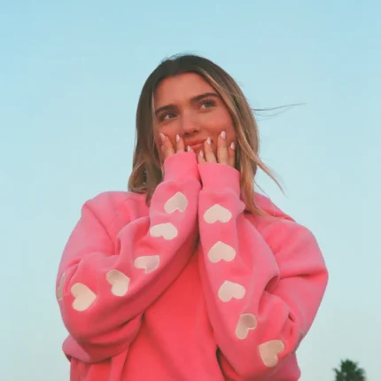 Heart on My Sleeve Oversized Lux Hoodie in Vintage Washed Pink