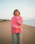 Heart on My Sleeve Oversized Lux Hoodie in Vintage Washed Pink
