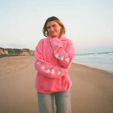 Heart on My Sleeve Oversized Lux Hoodie in Vintage Washed Pink