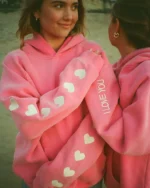 Heart on My Sleeve Oversized Lux Hoodie in Vintage Washed Pink