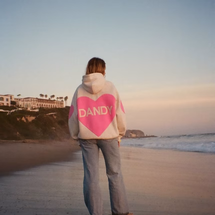 Heather Gray Dandy Big Heart Luxe Oversized Hoodie