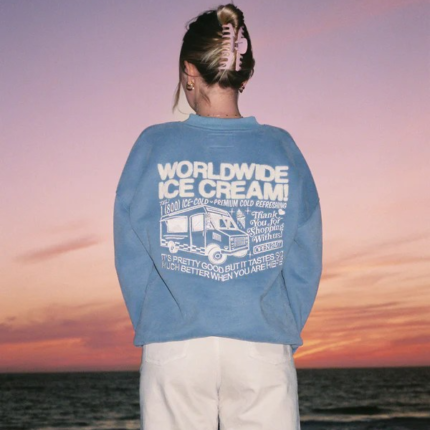 Ice Cream Crew Neck Sweatshirt Blue