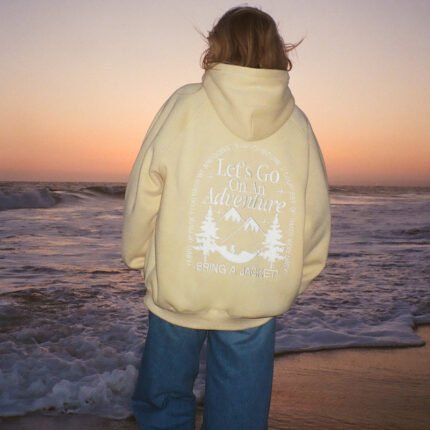 Let's Go On An Adventure Oversized Lux Hoodie in Butter Yellow