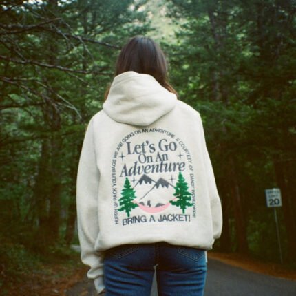 Let's Go On An Adventure Oversized Lux Hoodie in Heather Gray