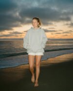 Let's Go on a Drive Oversized Lux Hoodie in Light Gray