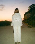 Let's Go on a Drive Oversized Lux Hoodie in Light Gray