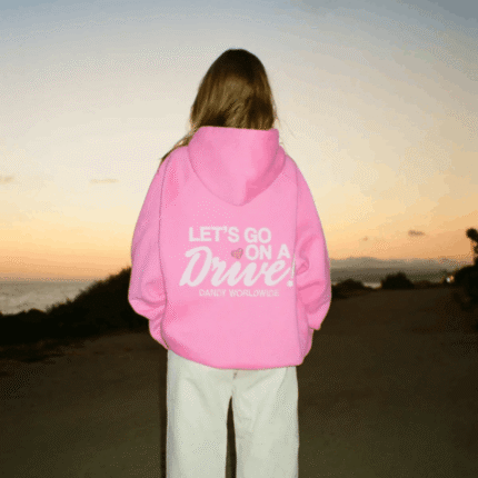 Let’s Go on a Drive Oversized Lux Hoodie in Pink