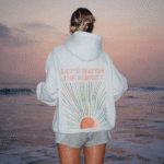 Let’s Watch the Sunset Oversized Lux Hoodie in Heather Gray