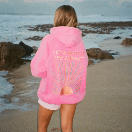 Let’s Watch the Sunset Oversized Lux Hoodie in Vintage Washed Pink