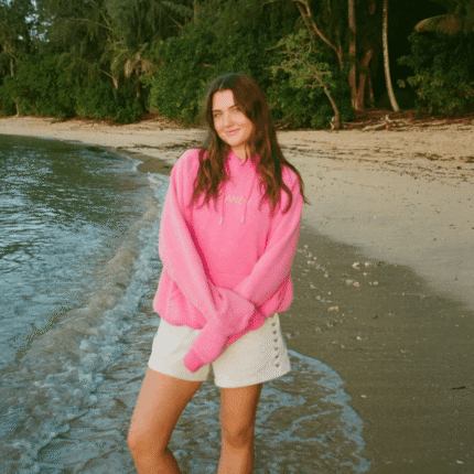 Let’s Watch the Sunset Oversized Lux Hoodie in Vintage Washed Pink