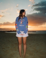 Lovers Club Crew Neck Sweatshirt Vintage Washed Blue