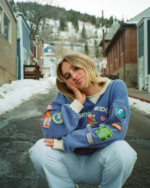Lovers Club Crew Neck Sweatshirt Vintage Washed Blue