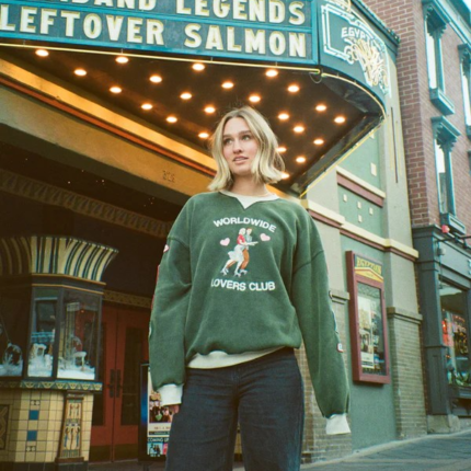 Lovers Club Crew Neck Sweatshirt Vintage Washed Green