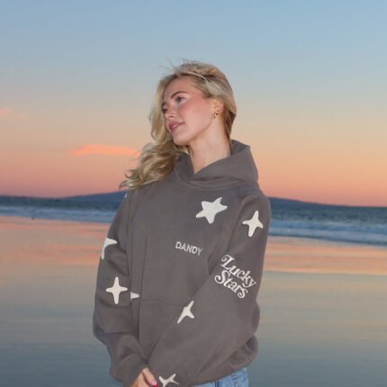 Lucky Stars Oversized Lux Hoodie in Dark Gray