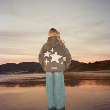 Lucky Stars Oversized Lux Hoodie in Dark Gray
