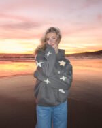 Lucky Stars Oversized Lux Hoodie in Dark Gray