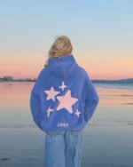 Lucky Stars Oversized Lux Hoodie in Vintage Washed Blue