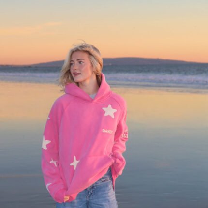 Lucky Stars Oversized Lux Hoodie in Vintage Washed Pink