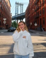 New York Oversized Lux Hoodie in Heather Gray