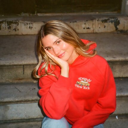 New York Oversized Lux Hoodie in Red