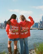 New York Oversized Lux Hoodie in Red