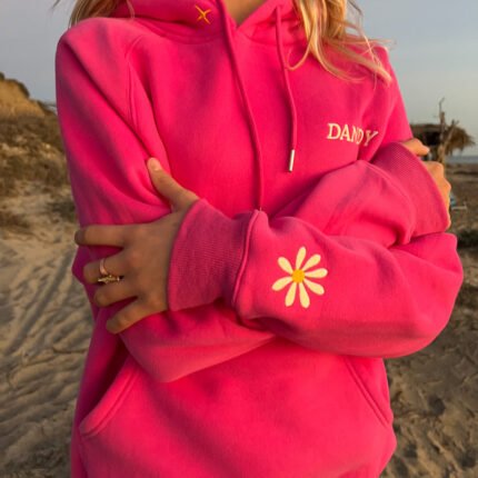 Physical Touch Oversized Lux Hoodie in Hot Pink