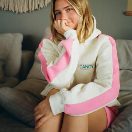 Pink Stripe Oversized Lux Hoodie