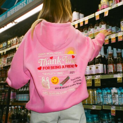 Quality Time Oversized Lux Hoodie in Pink