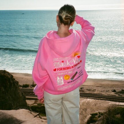 Quality Time Oversized Lux Hoodie in Pink