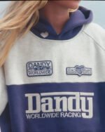 Racing Heart Oversized Lux Hoodie in Blue