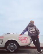 Racing Heart Oversized Lux Hoodie in Dark Gray