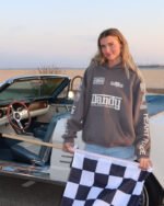 Racing Heart Oversized Lux Hoodie in Dark Gray
