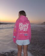 Road Trip! Oversized Lux Hoodie in Vintage Washed Pink
