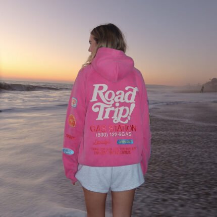 Road Trip! Oversized Lux Hoodie in Vintage Washed Pink