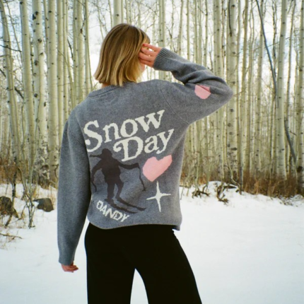 Ski Team Knit Sweater Gray