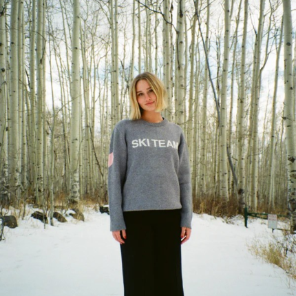 Ski Team Knit Sweater Gray