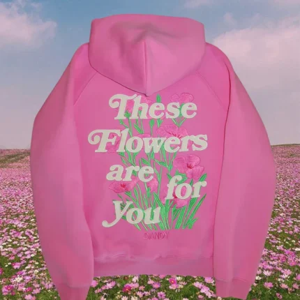 These Flowers Oversized Lux Hoodie in Pink