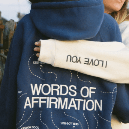 Words of Affirmation Oversized Lux Hoodie in Blue
