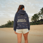 Words of Affirmation Oversized Lux Hoodie in Blue