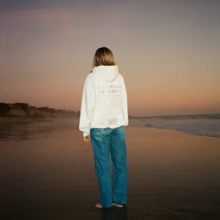 Yin+Yang Let's Watch the Sunset Oversized Lux Hoodie Cream
