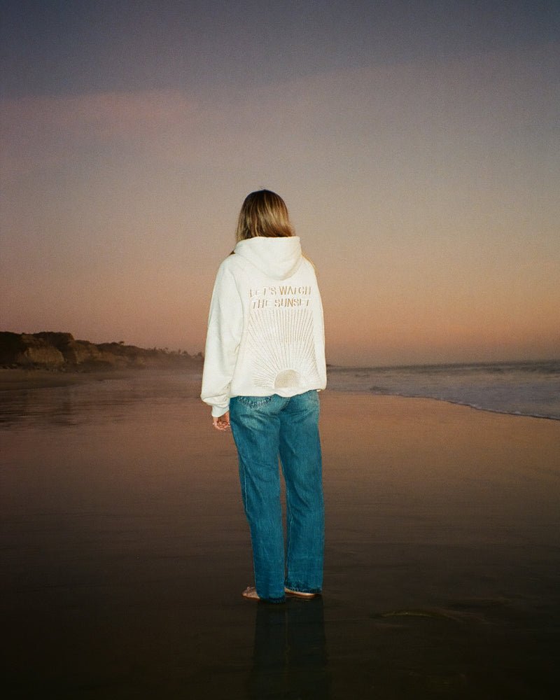 Yin+Yang Let's Watch the Sunset Oversized Lux Hoodie Cream Yin+Yang Let's Watch the Sunset Oversized Lux Hoodie Cream